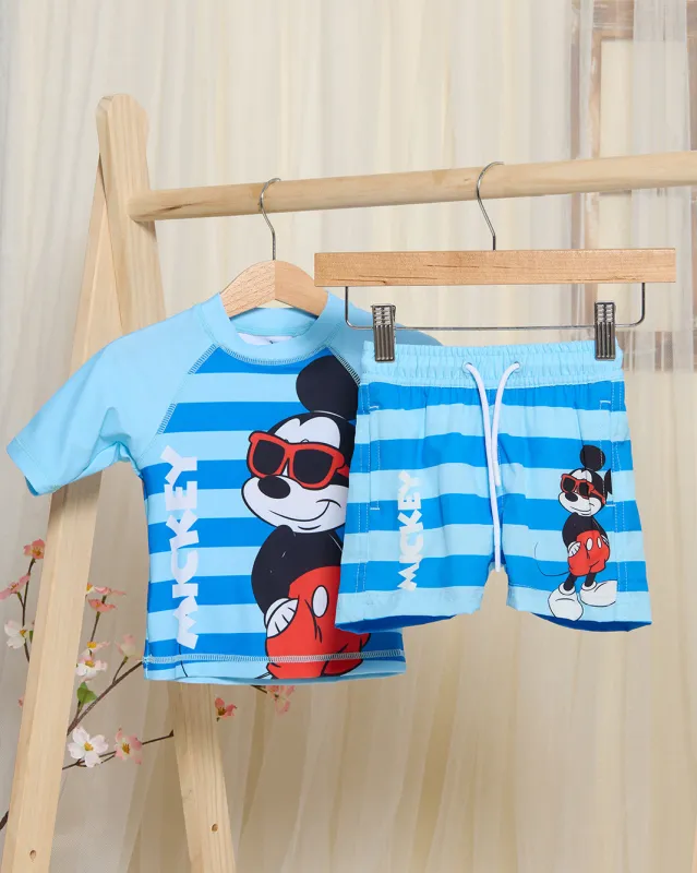 Infant Boys Blue Printed Swim Set (2 Piece) sold by Redtag