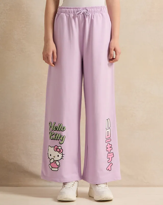 Senior Girls Purple Hello Kitty Wide leg Pants sold by Redtag