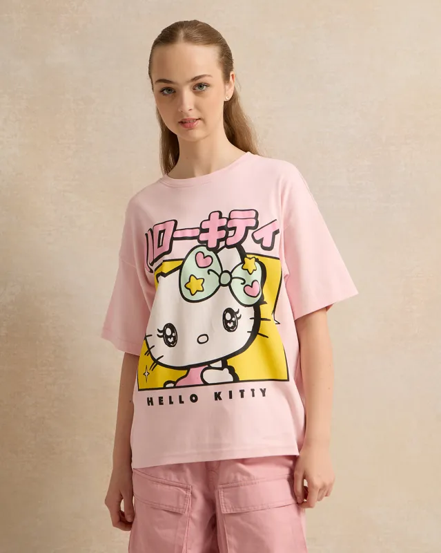 Senior Girls Pink Hello Kitty Top sold by Redtag