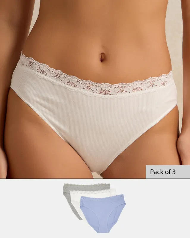 Women Assorted High leg Brief Set (Pack of 3) sold by Redtag