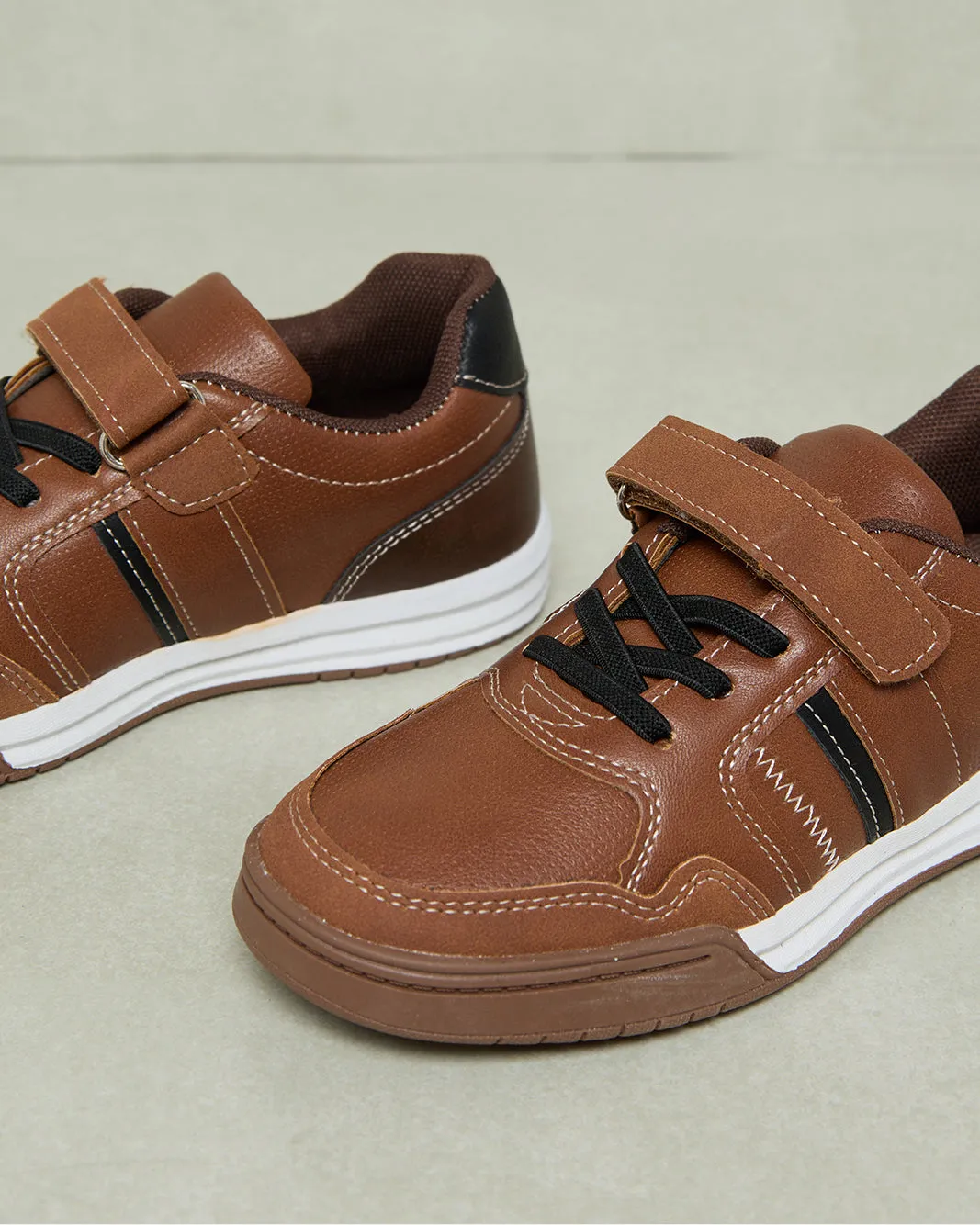 Boys Brown Material Block Sneakers sold by Redtag product image thumbnail 3