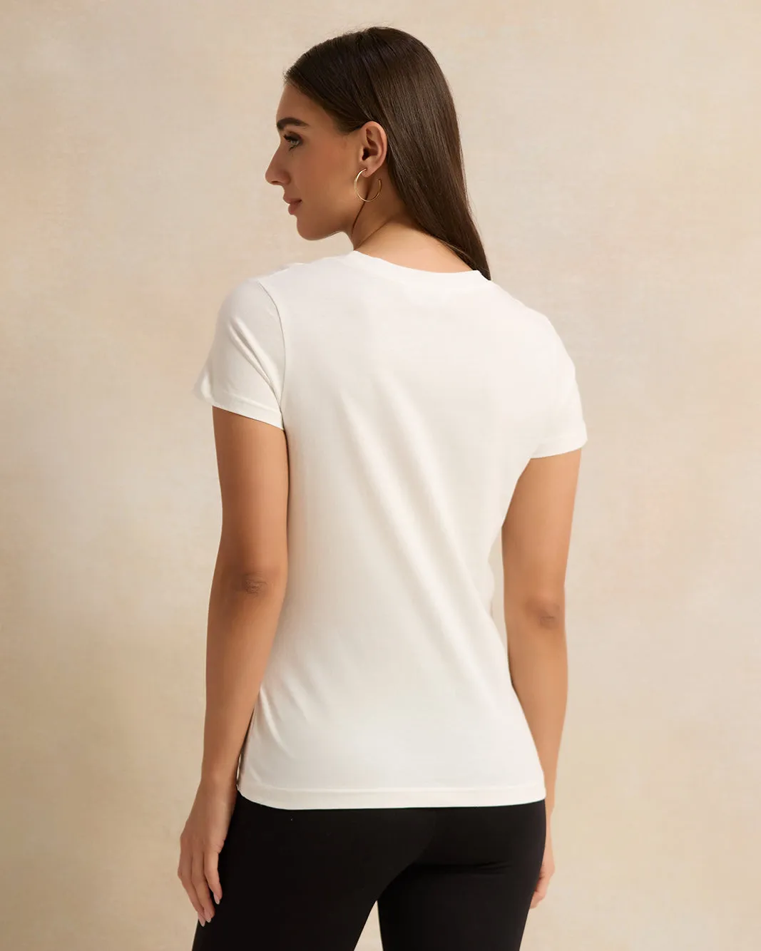 Women Short Sleeve Ivory Printed T-Shirt sold by Redtag product image thumbnail 3