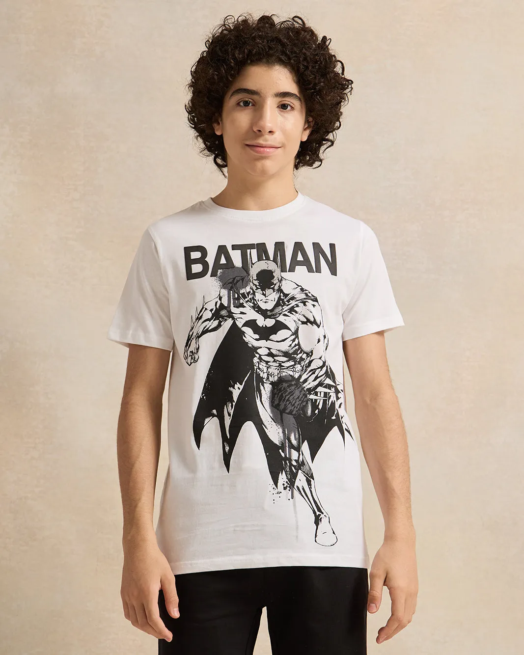 Senior Boys White And Black Batman Pyjama Set sold by Redtag product image thumbnail 2