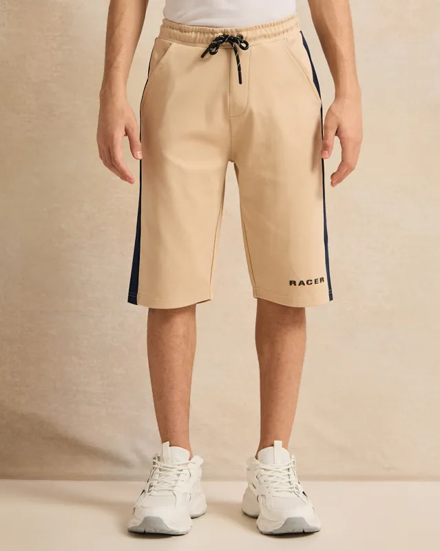 Senior Boys Beige And Navy Racer Active Shorts sold by Redtag