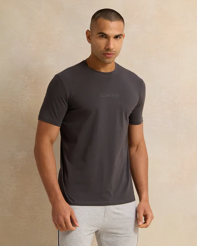 Men Charcoal Printed T-Shirt sold by Redtag