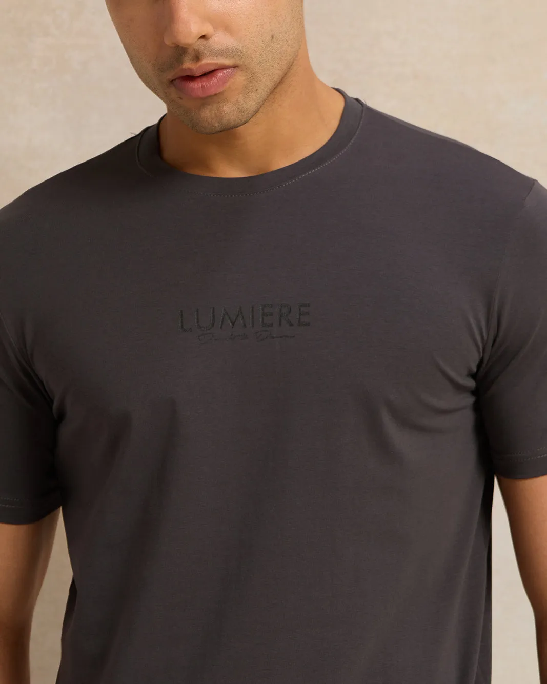Men Charcoal Printed T-Shirt sold by Redtag product image thumbnail 4
