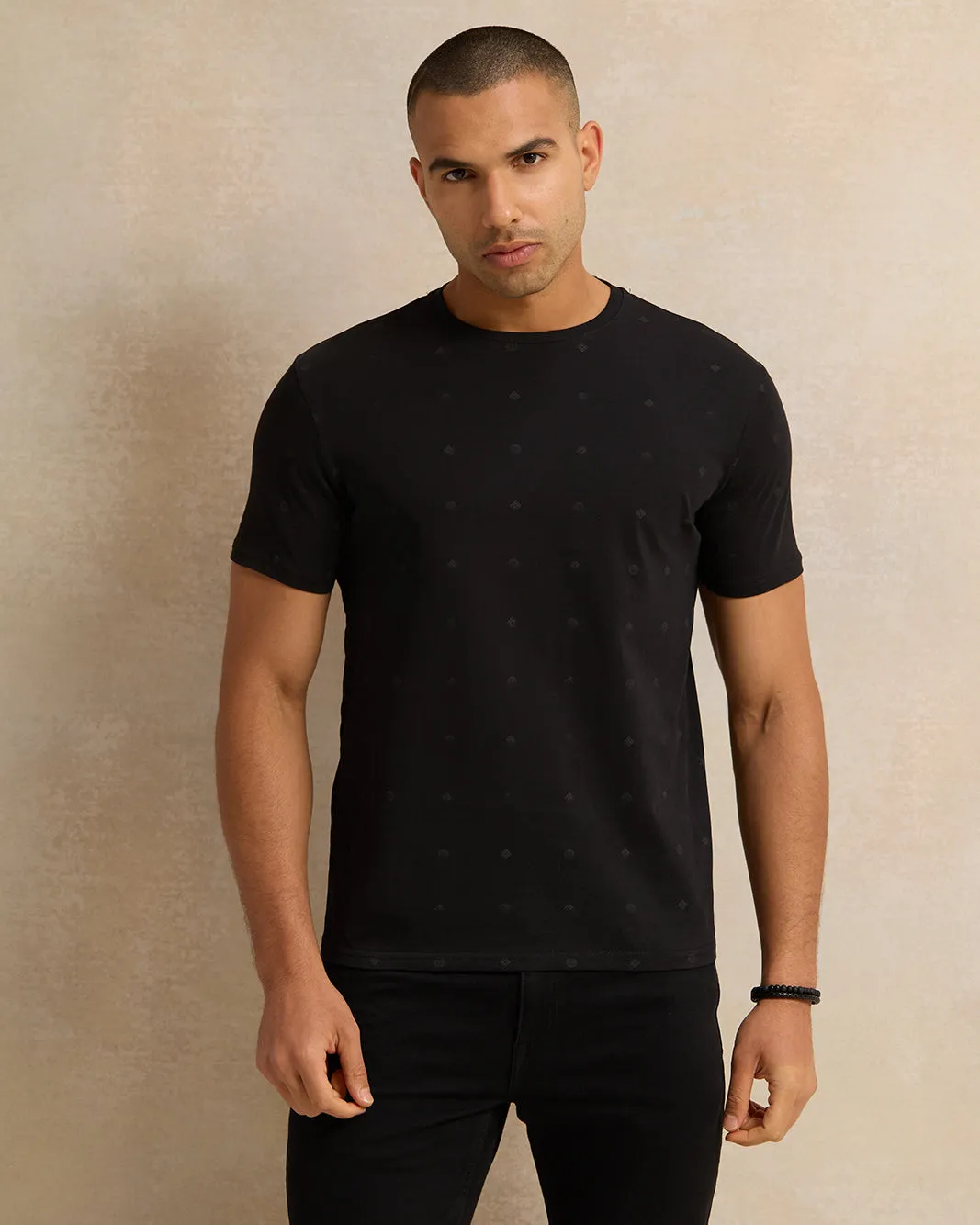 Men Black Printed T-Shirt sold by Redtag