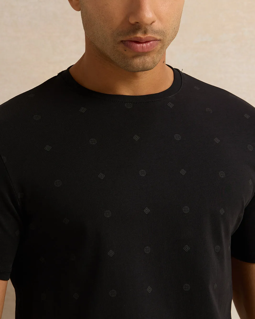 Men Black Printed T-Shirt sold by Redtag product image thumbnail 4