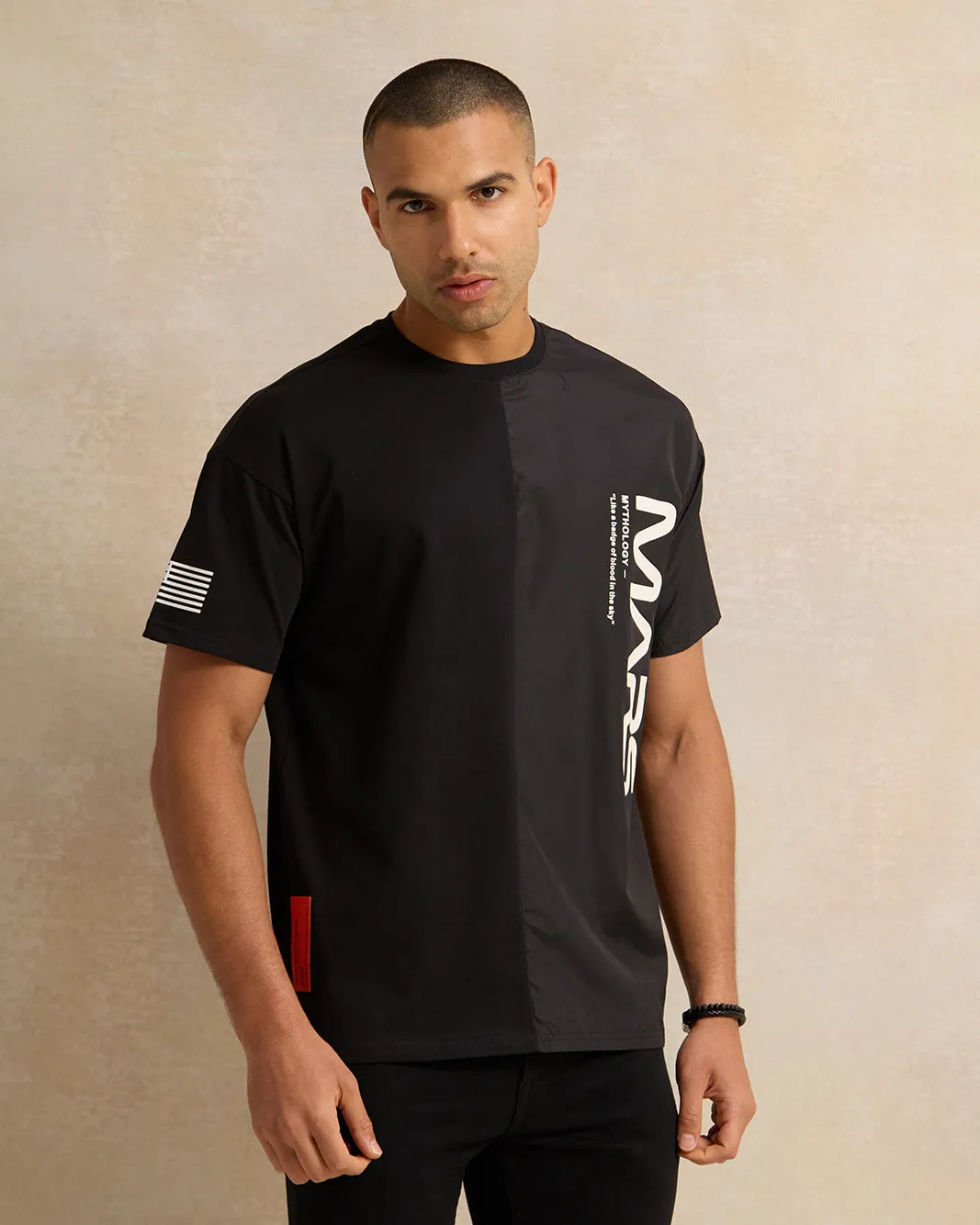 Men Black Printed T-Shirt sold by Redtag