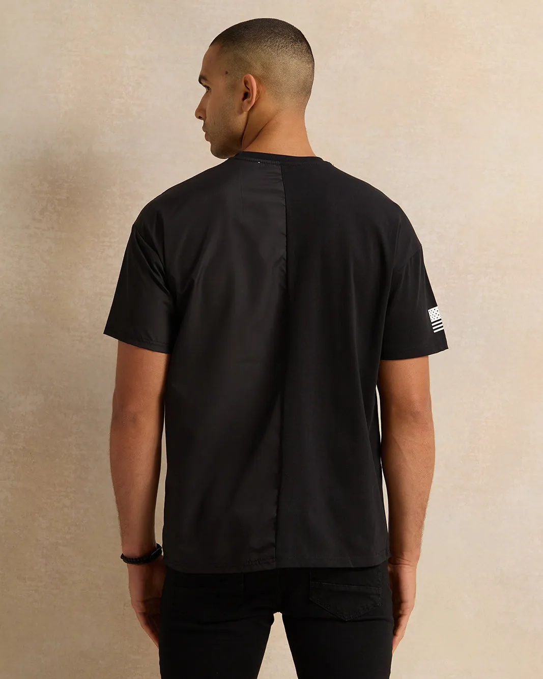 Men Black Printed T-Shirt sold by Redtag product image thumbnail 3