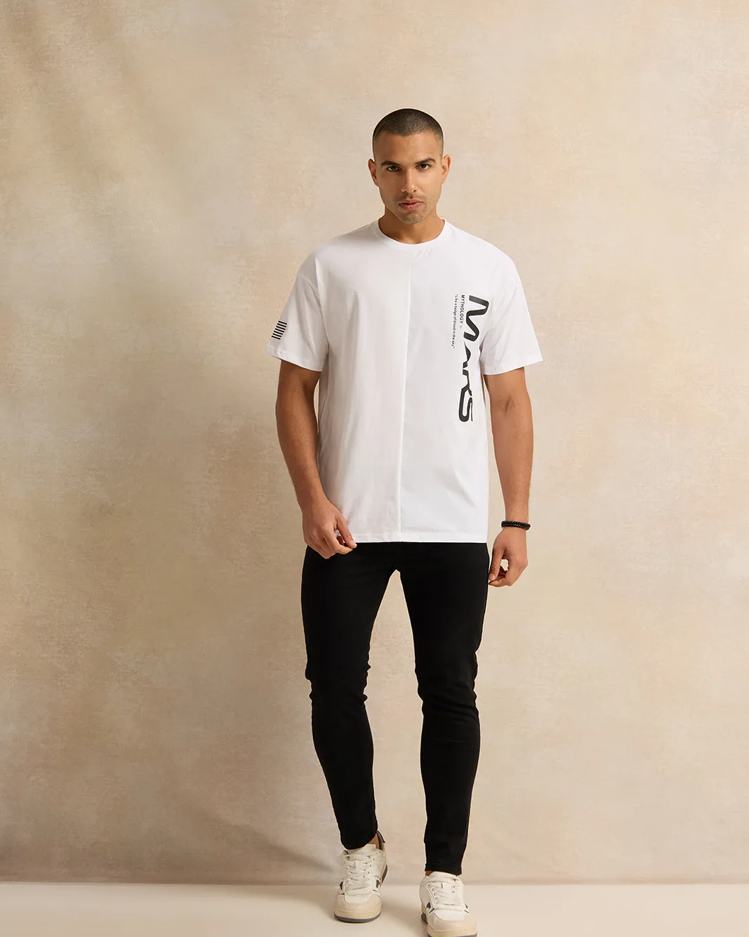 Men White Printed T-Shirt sold by Redtag product image thumbnail 2
