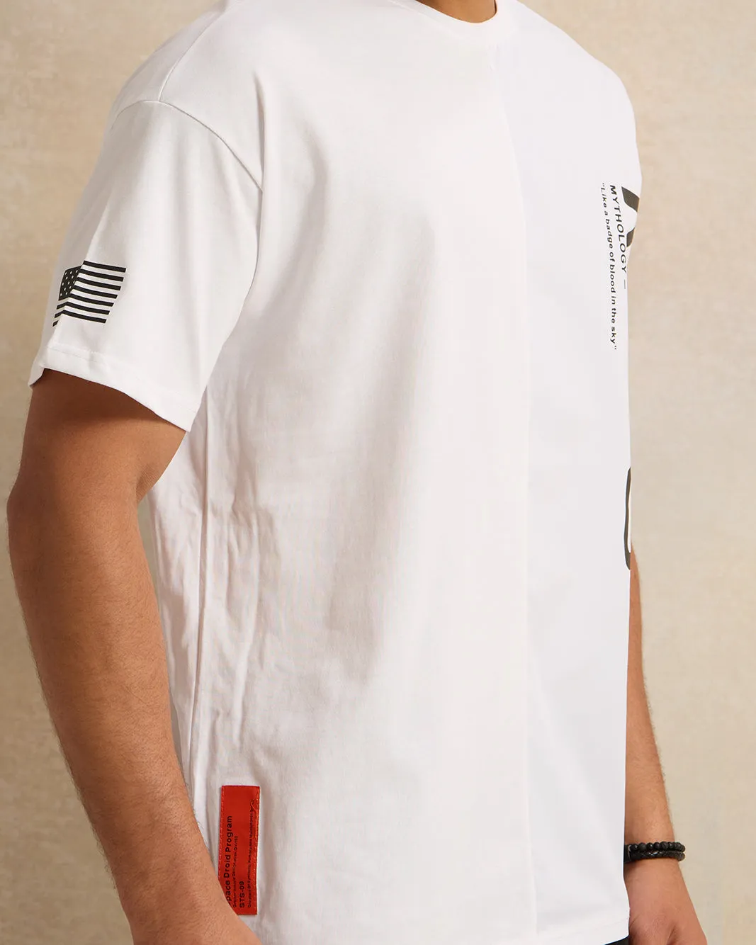 Men White Printed T-Shirt sold by Redtag product image thumbnail 4