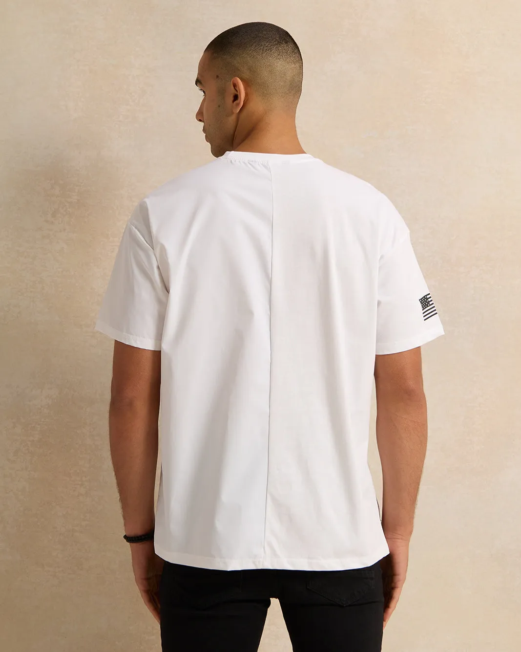 Men White Printed T-Shirt sold by Redtag product image thumbnail 3