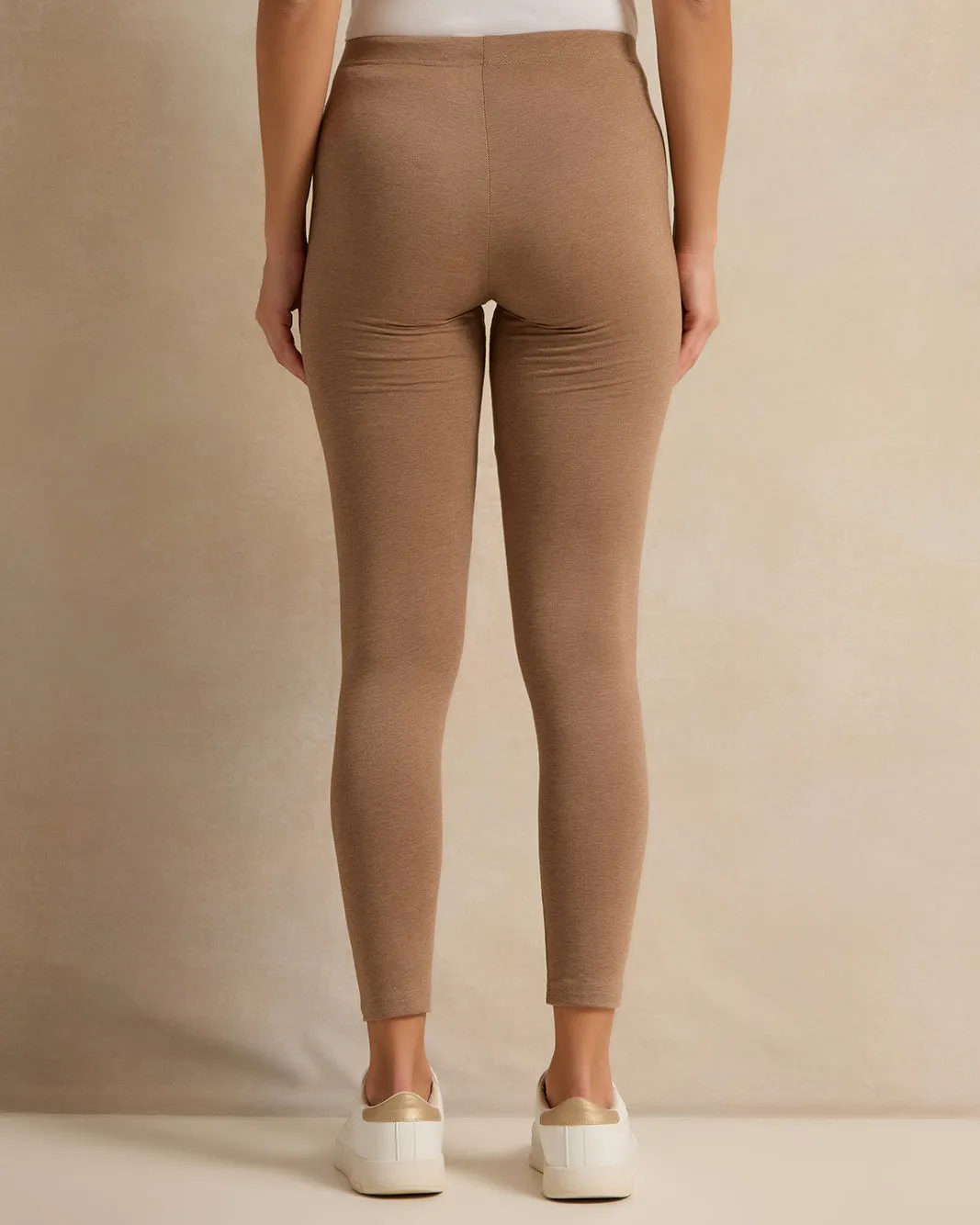 Women Taupe And Beige Plain Leggings Set (Pack Of 2) sold by Redtag product image thumbnail 4