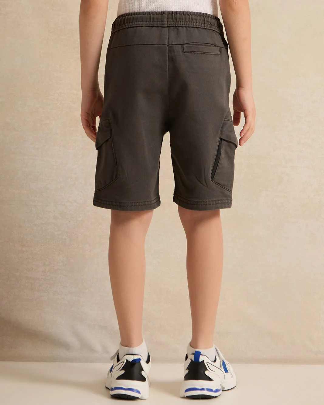 Boys Charcoal Denim Cargo Shorts sold by Redtag product image thumbnail 3