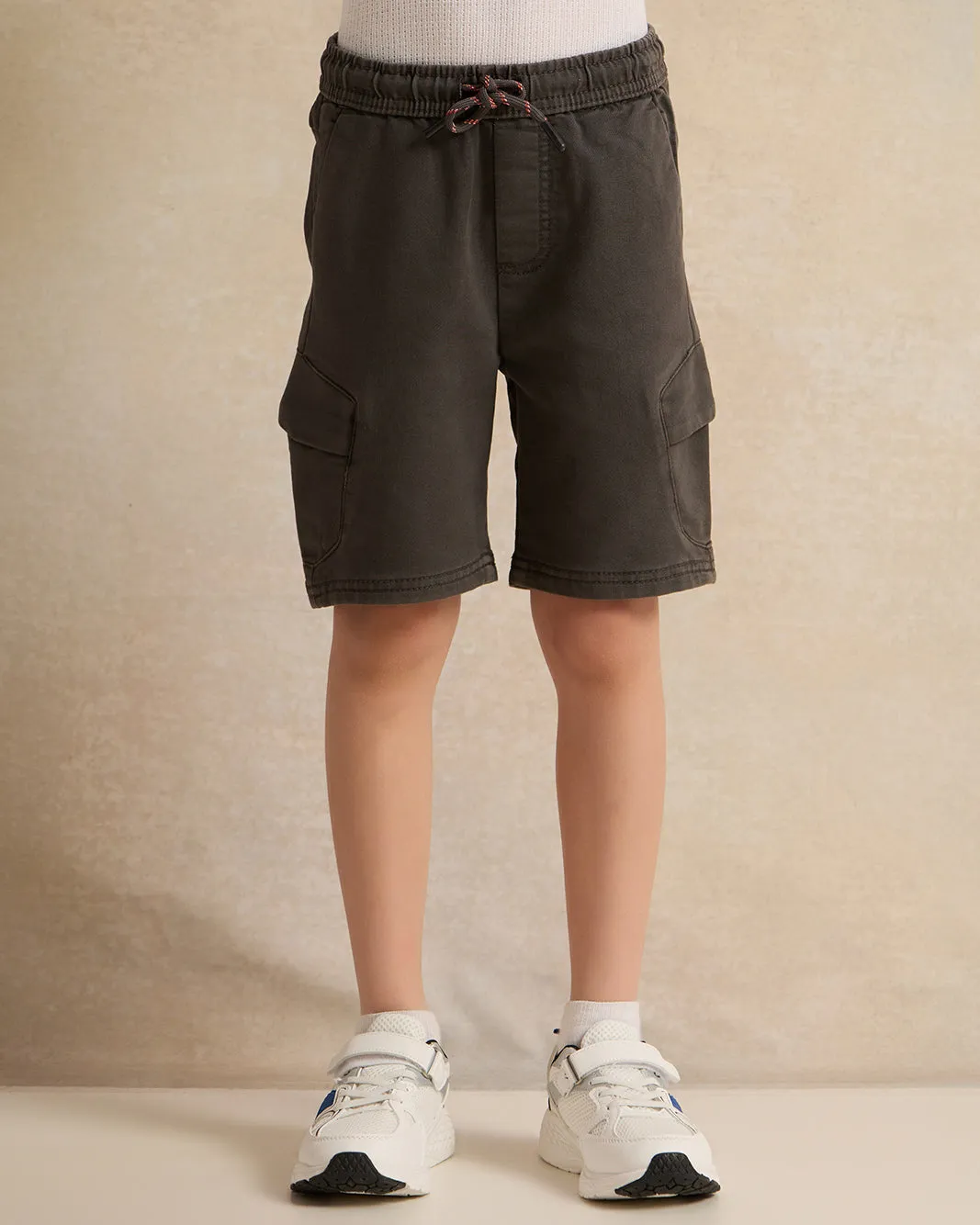 Boys Charcoal Denim Cargo Shorts sold by Redtag