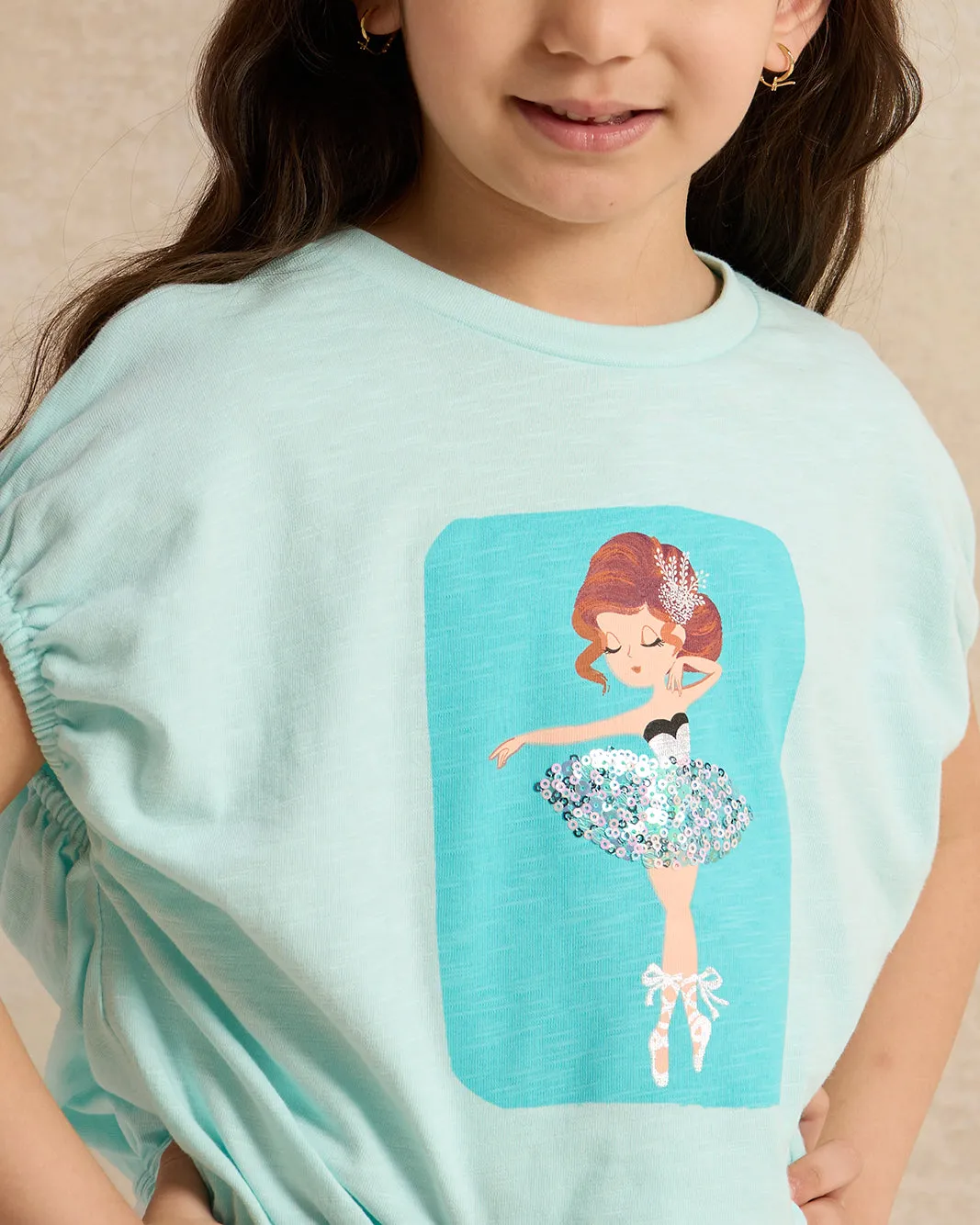 Girls Mint Mermaid Print With Sequins T-Shirt sold by Redtag product image thumbnail 4