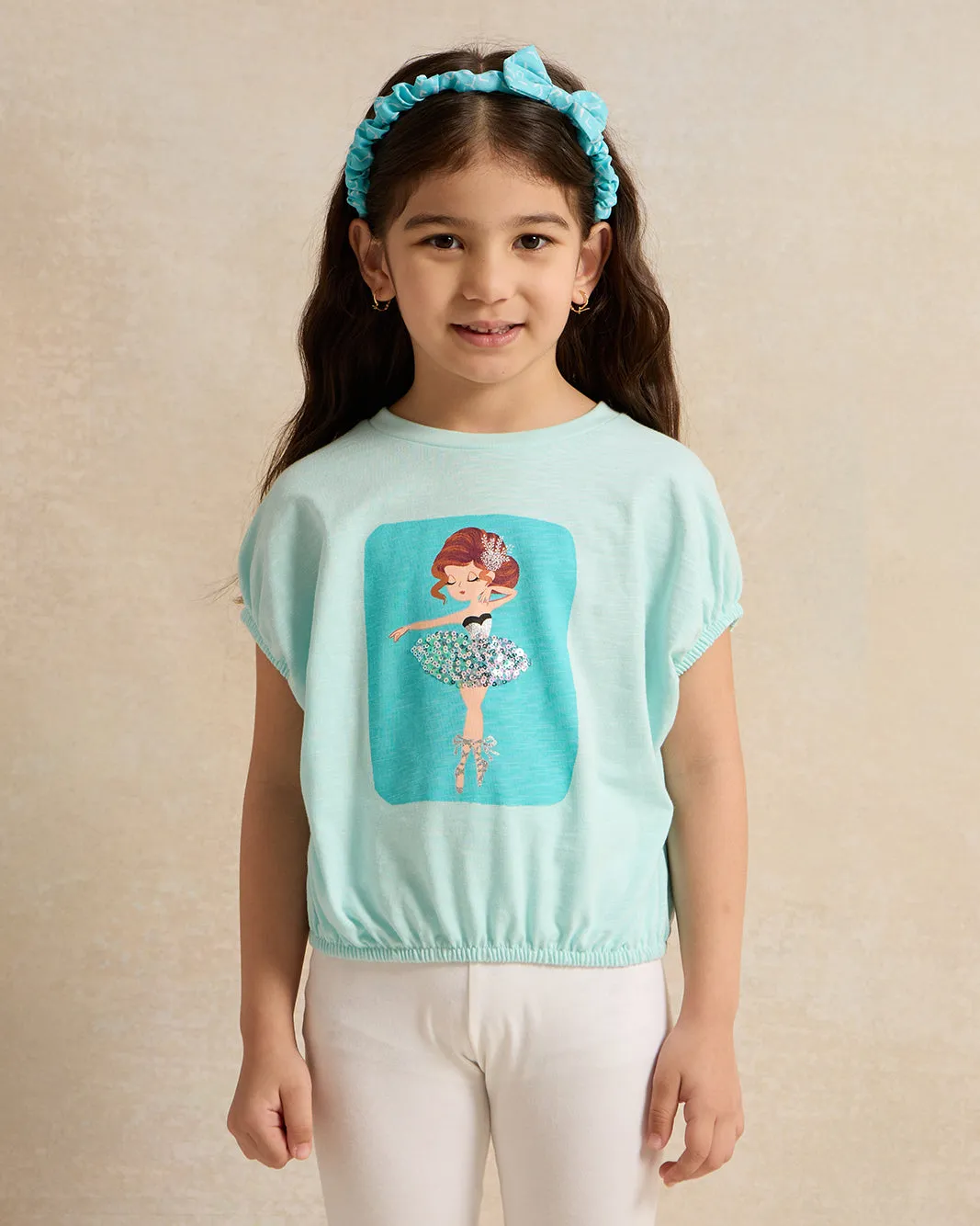 Girls Mint Mermaid Print With Sequins T-Shirt sold by Redtag