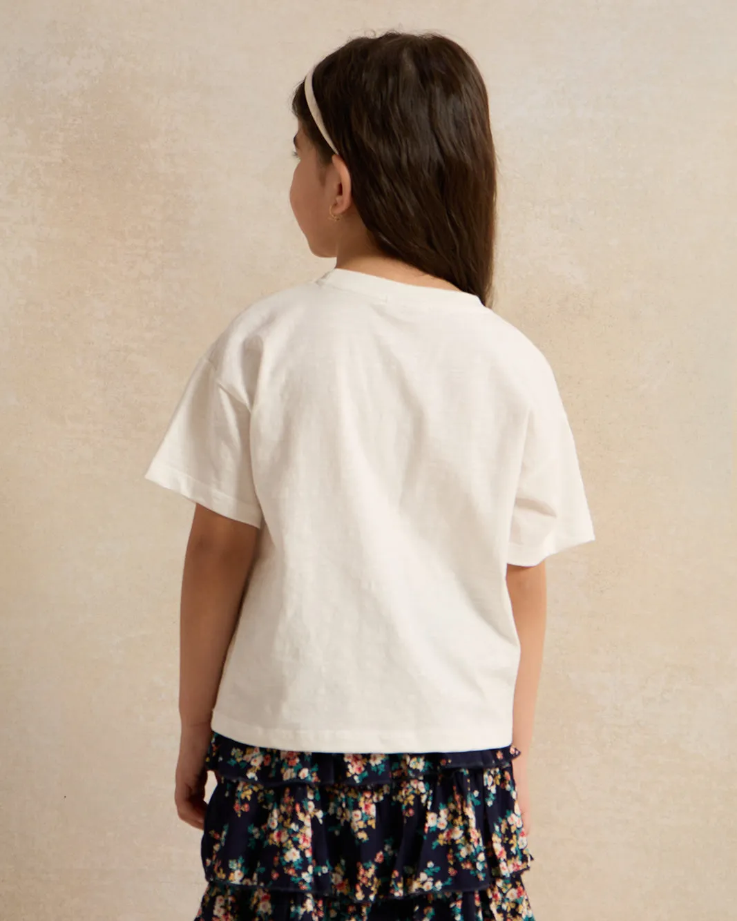 Girls White Dinosaur Embellished T-Sirt sold by Redtag product image thumbnail 3