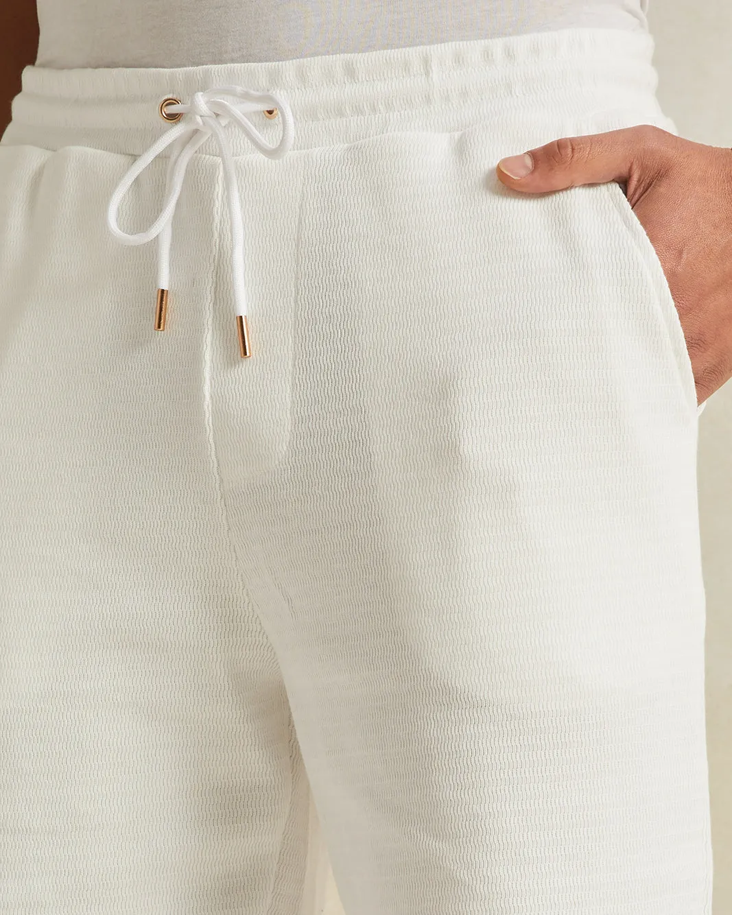 Men White Jacquard Shorts sold by Redtag product image thumbnail 4