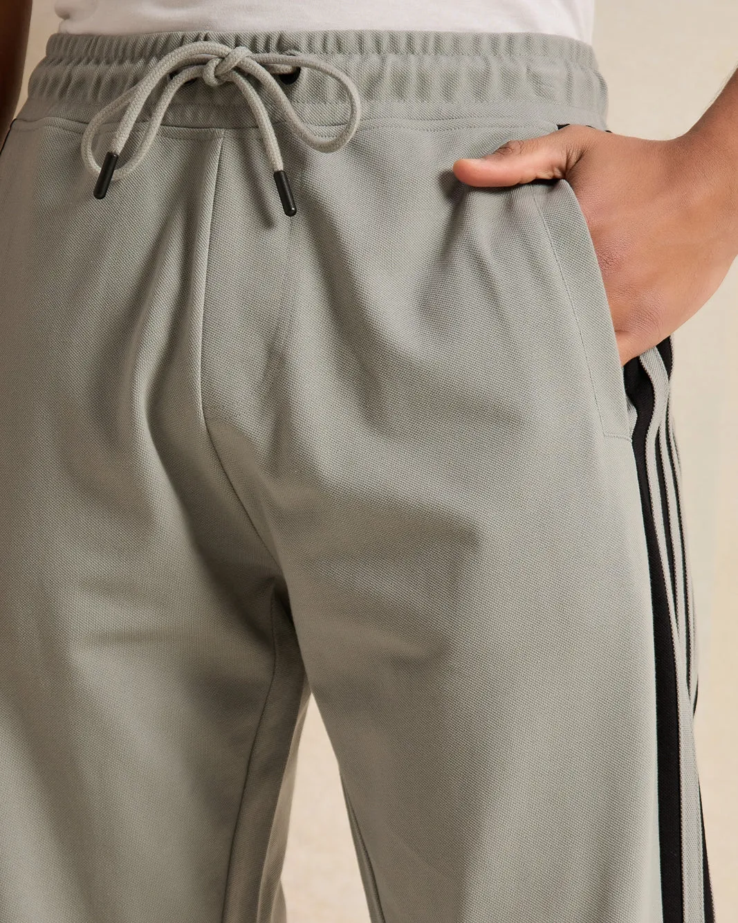 Men Grey Pique Active Pants sold by Redtag product image thumbnail 4