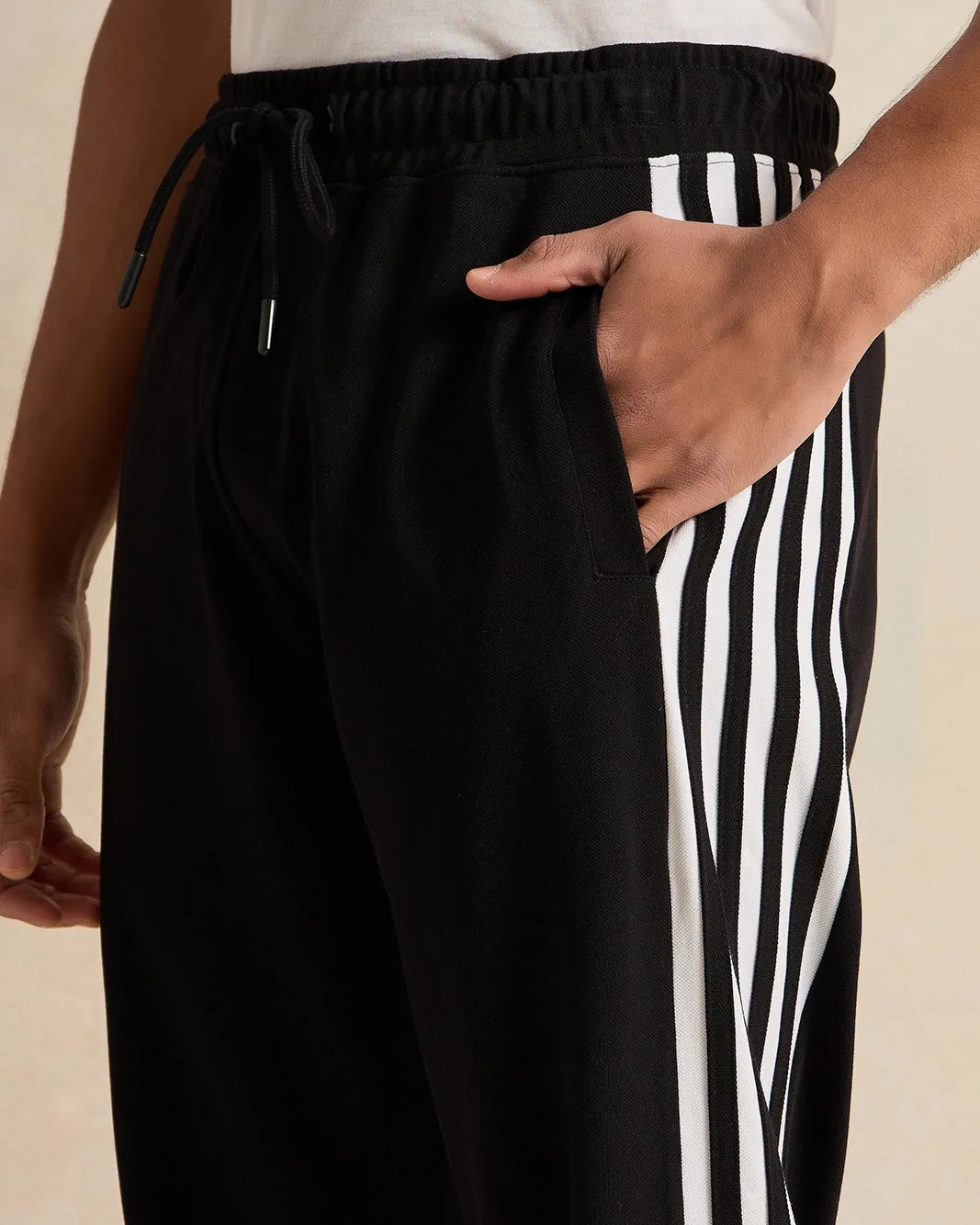 Men Black Pique Active Pants sold by Redtag product image thumbnail 4