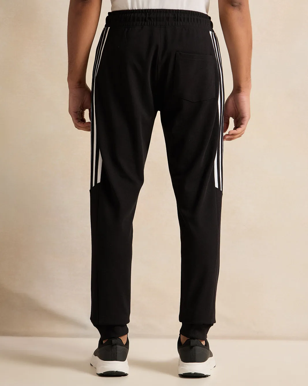Men Black Pique Active Pants sold by Redtag product image thumbnail 3