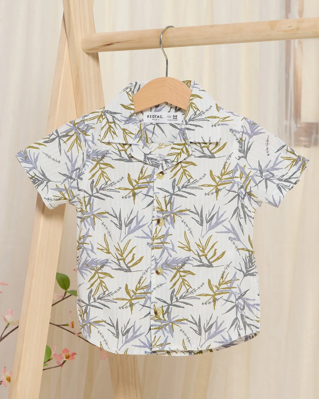 Infant Boys White Printed Shirt sold by Redtag