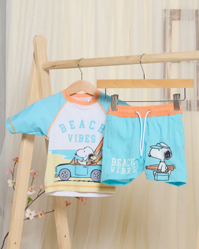 Infant Boys Blue Printed Swim Set (2 Piece) sold by Redtag