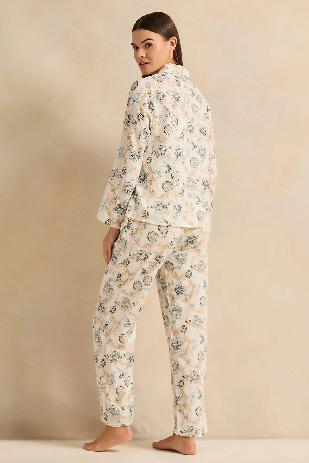 Women White Printed Pyjama Set (2 Piece) sold by Redtag product image thumbnail 2
