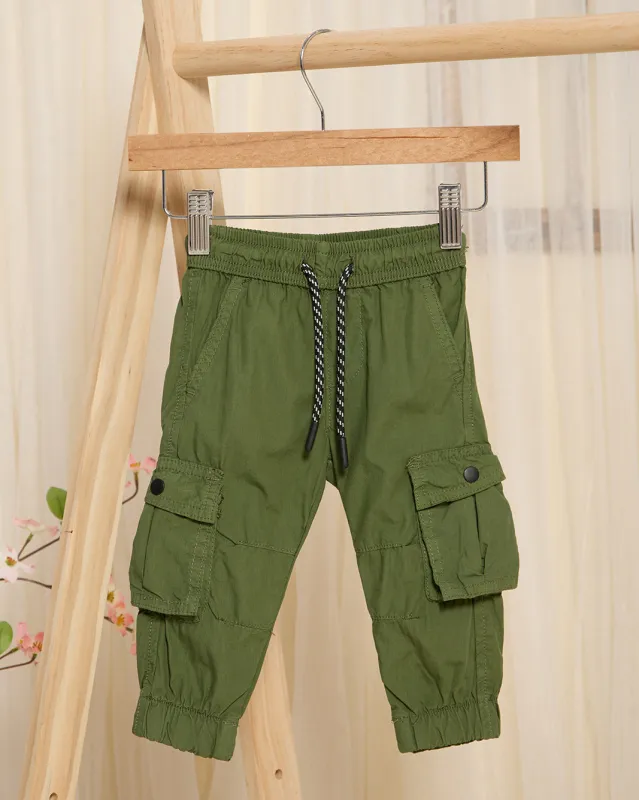 Infant Boys Olive Poplin Jogger sold by Redtag