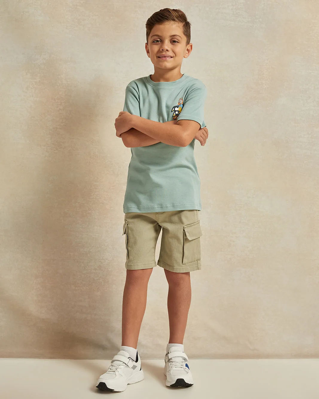 Boys Green Denim Cargo Shorts sold by Redtag product image thumbnail 2