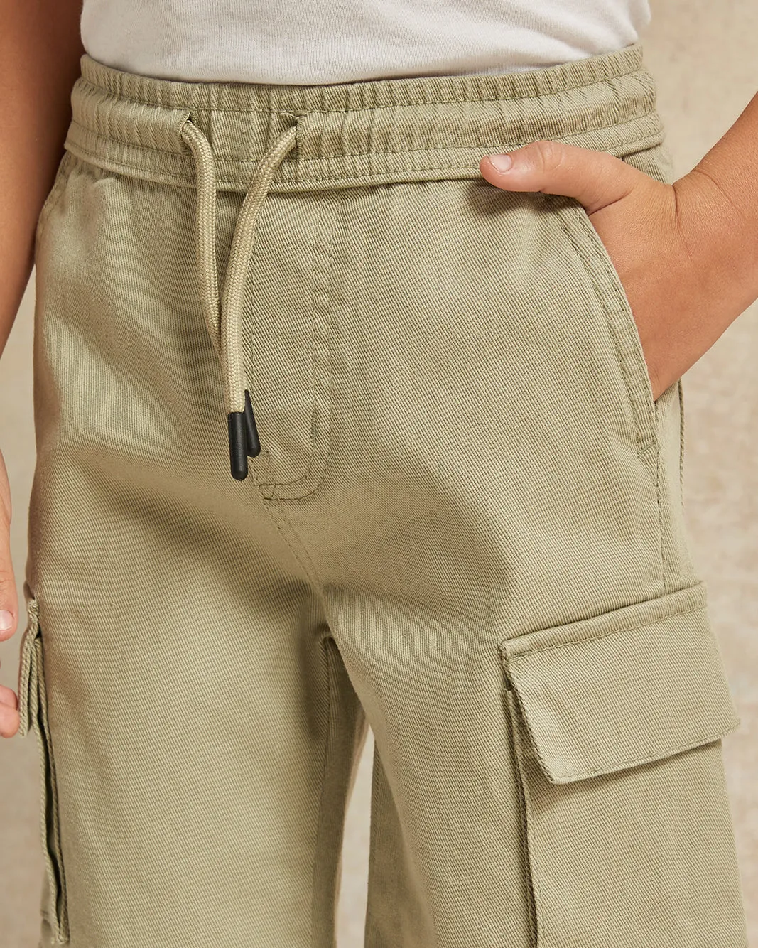 Boys Green Denim Cargo Shorts sold by Redtag product image thumbnail 4