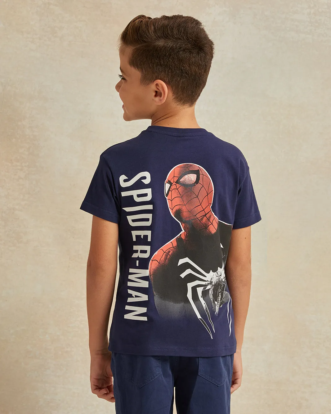 Boys Navy Spider Man Print T-Shirt sold by Redtag product image thumbnail 3