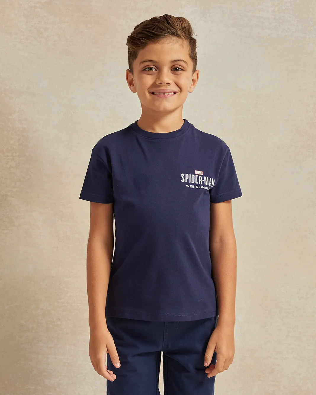 Boys Navy Spider Man Print T-Shirt sold by Redtag