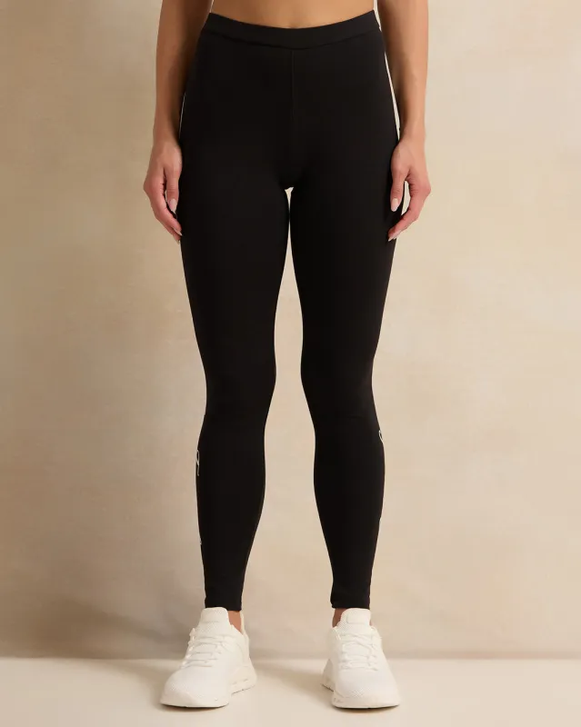 Women Black Side Print Detailed Leggings sold by Redtag