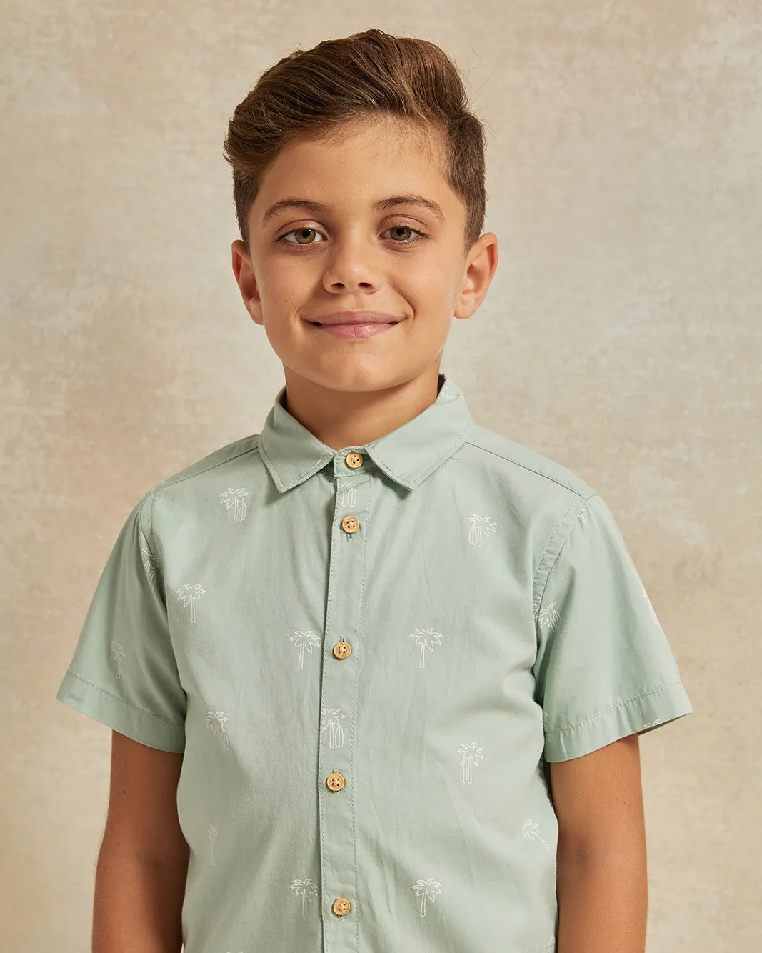 Boys Mint Palm Print Shirt And T-Shirt (2 Piece) sold by Redtag product image thumbnail 5
