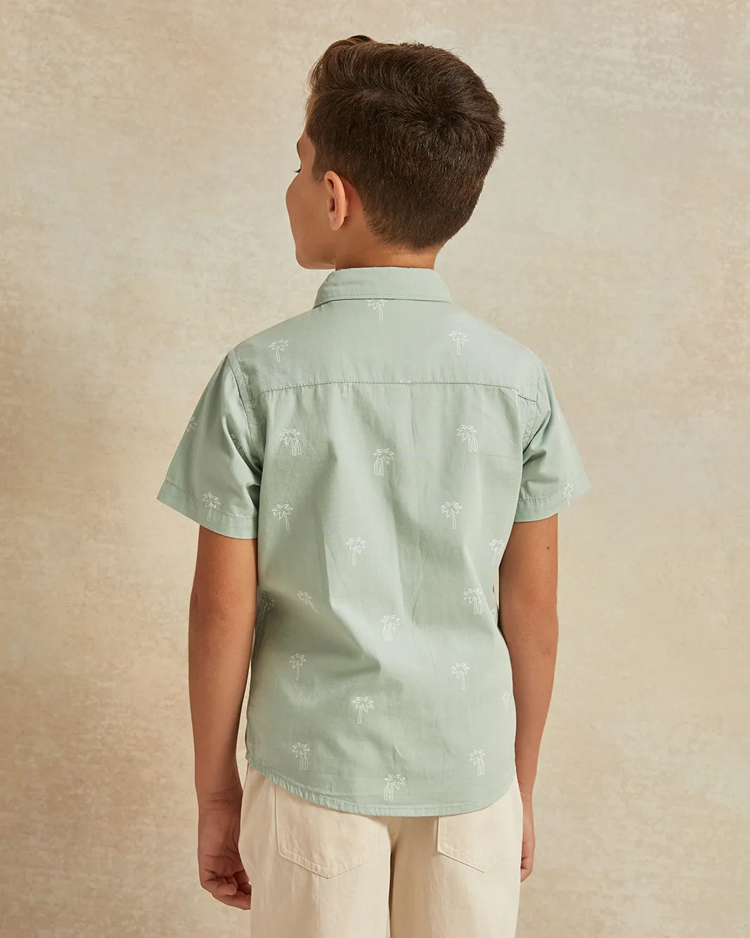 Boys Mint Palm Print Shirt And T-Shirt (2 Piece) sold by Redtag product image thumbnail 4