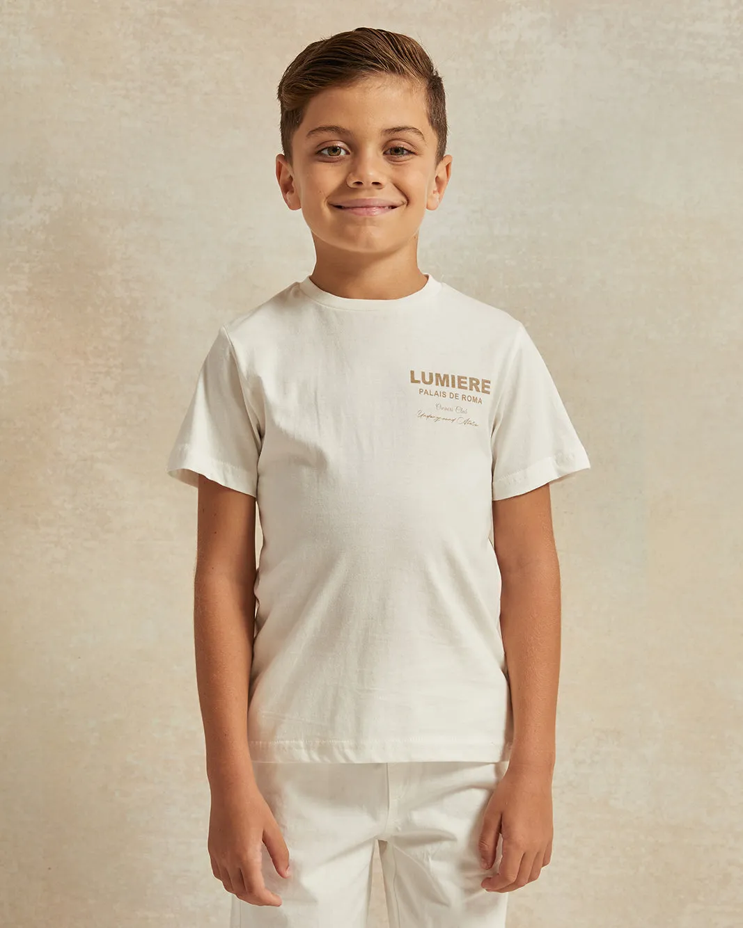 Boys Beige Leaves Printed Shirt And T-Shirt (2 Piece) sold by Redtag product image thumbnail 2