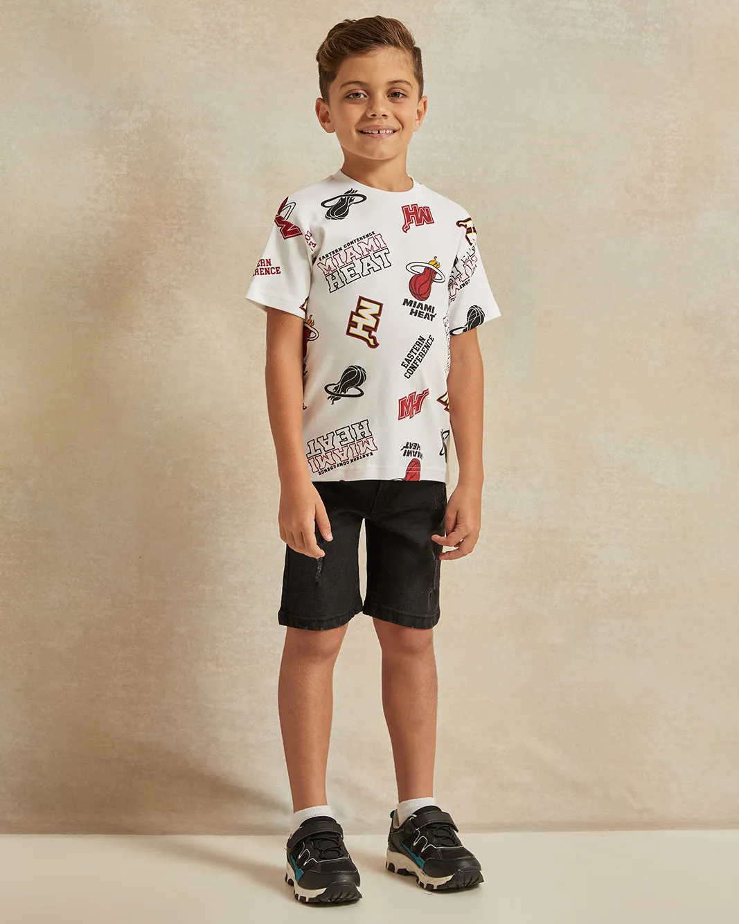 Boys White Miami Heat Print Oversized T-Shirt sold by Redtag product image thumbnail 2