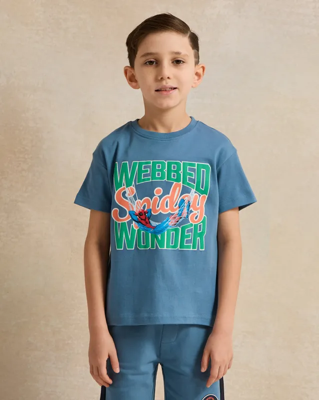 Boys Blue Spiderman T-Shirt sold by Redtag