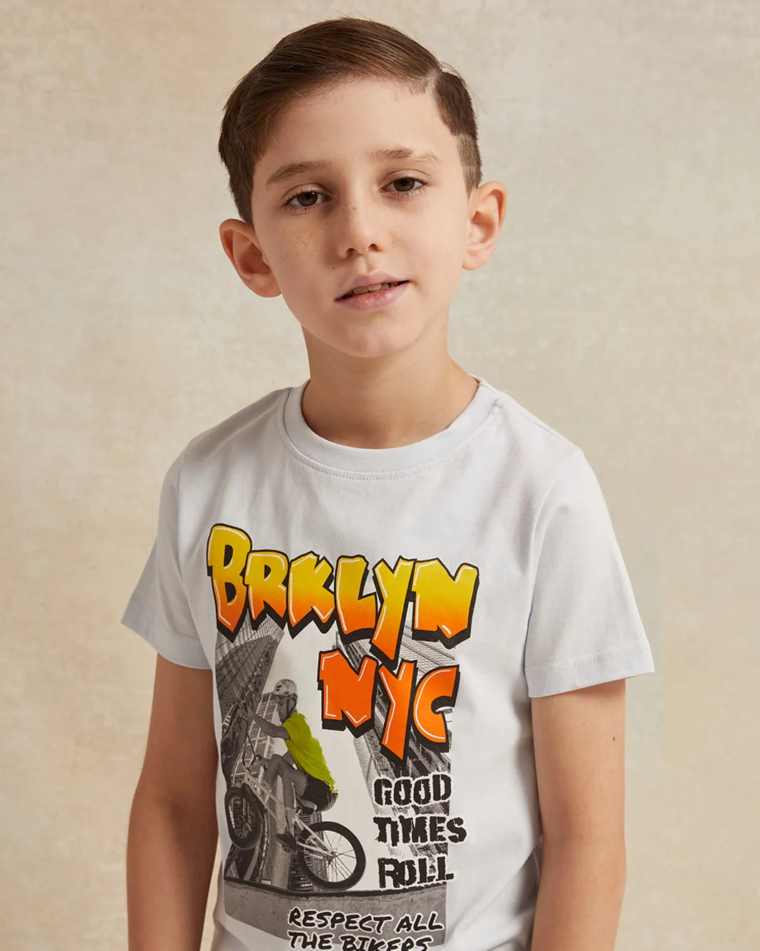 Boys Blue Brooklyn Print T-Shirt sold by Redtag product image thumbnail 4