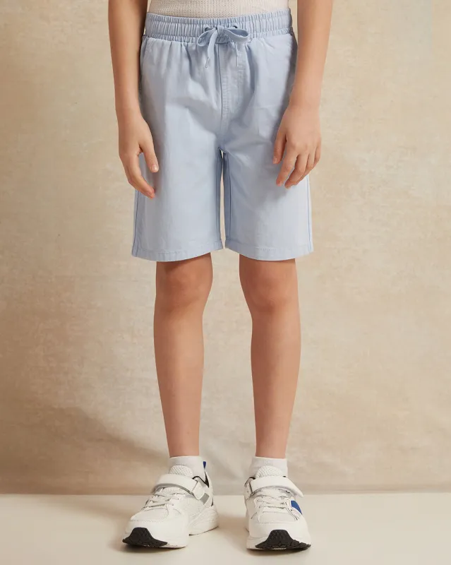 Boys Blue Solid Shorts sold by Redtag