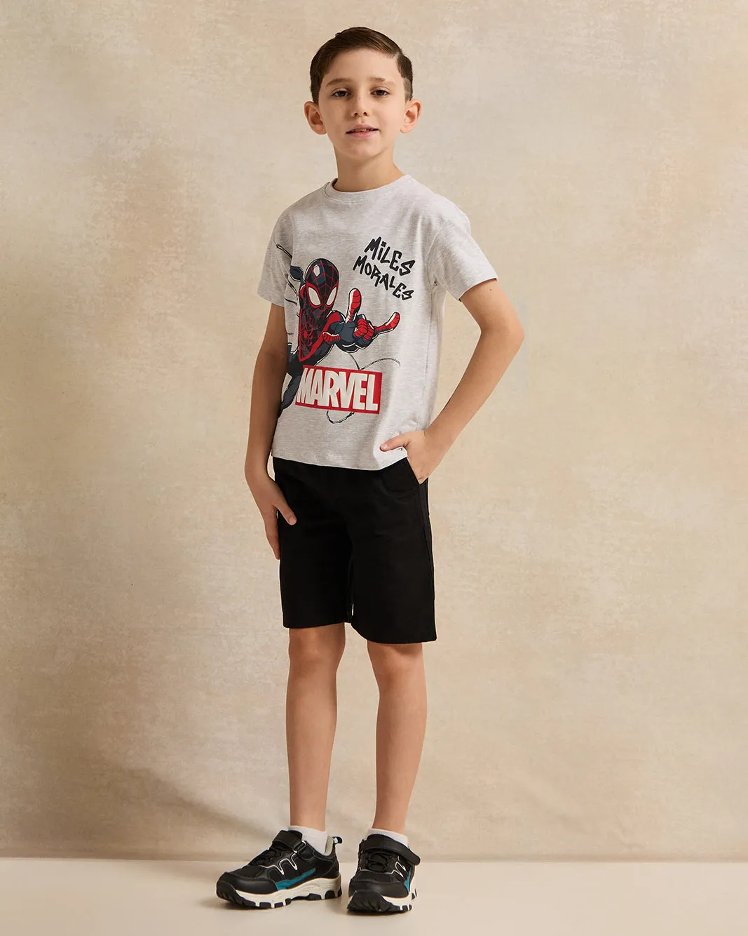 Boys Black Solid Shorts sold by Redtag product image thumbnail 2