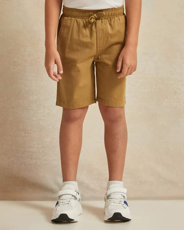 Boys Brown Solid Shorts sold by Redtag