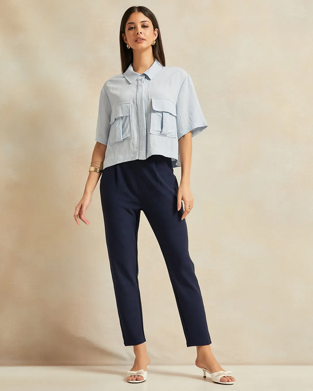Women Blue Pocket Detailed Shirt sold by Redtag product image thumbnail 2