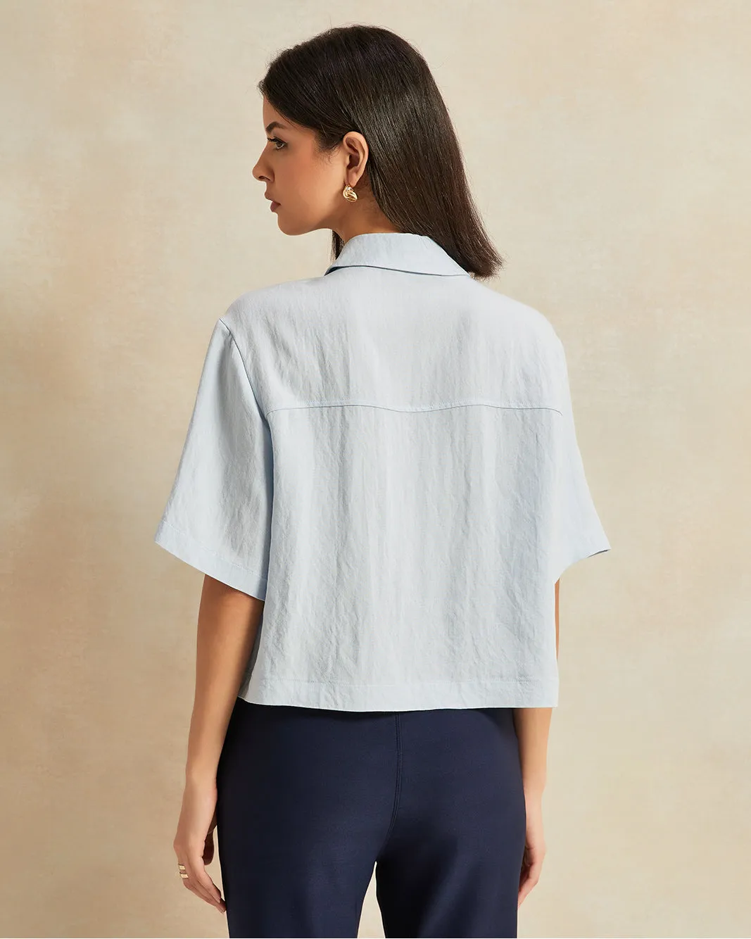 Women Blue Pocket Detailed Shirt sold by Redtag product image thumbnail 3