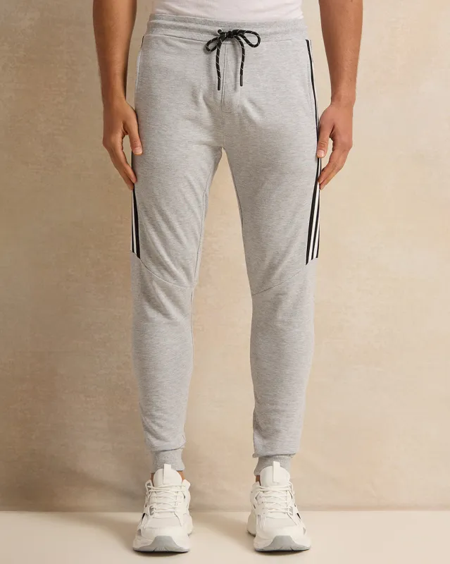 Men Grey Solid Active Pants sold by Redtag