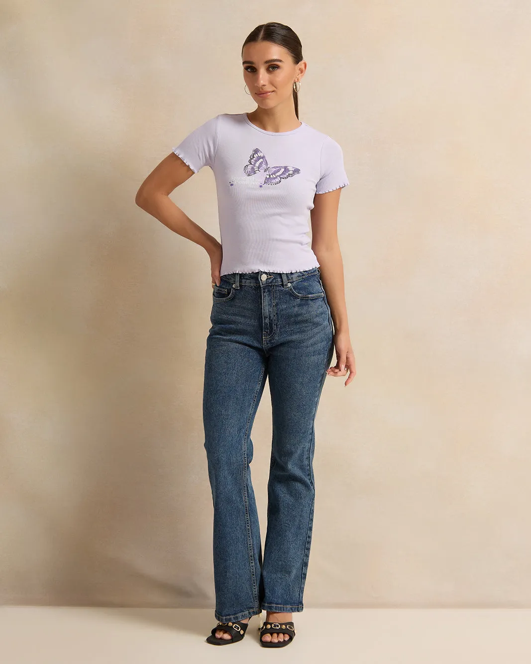 Women Lilac Printed T-Shirt sold by Redtag product image thumbnail 2