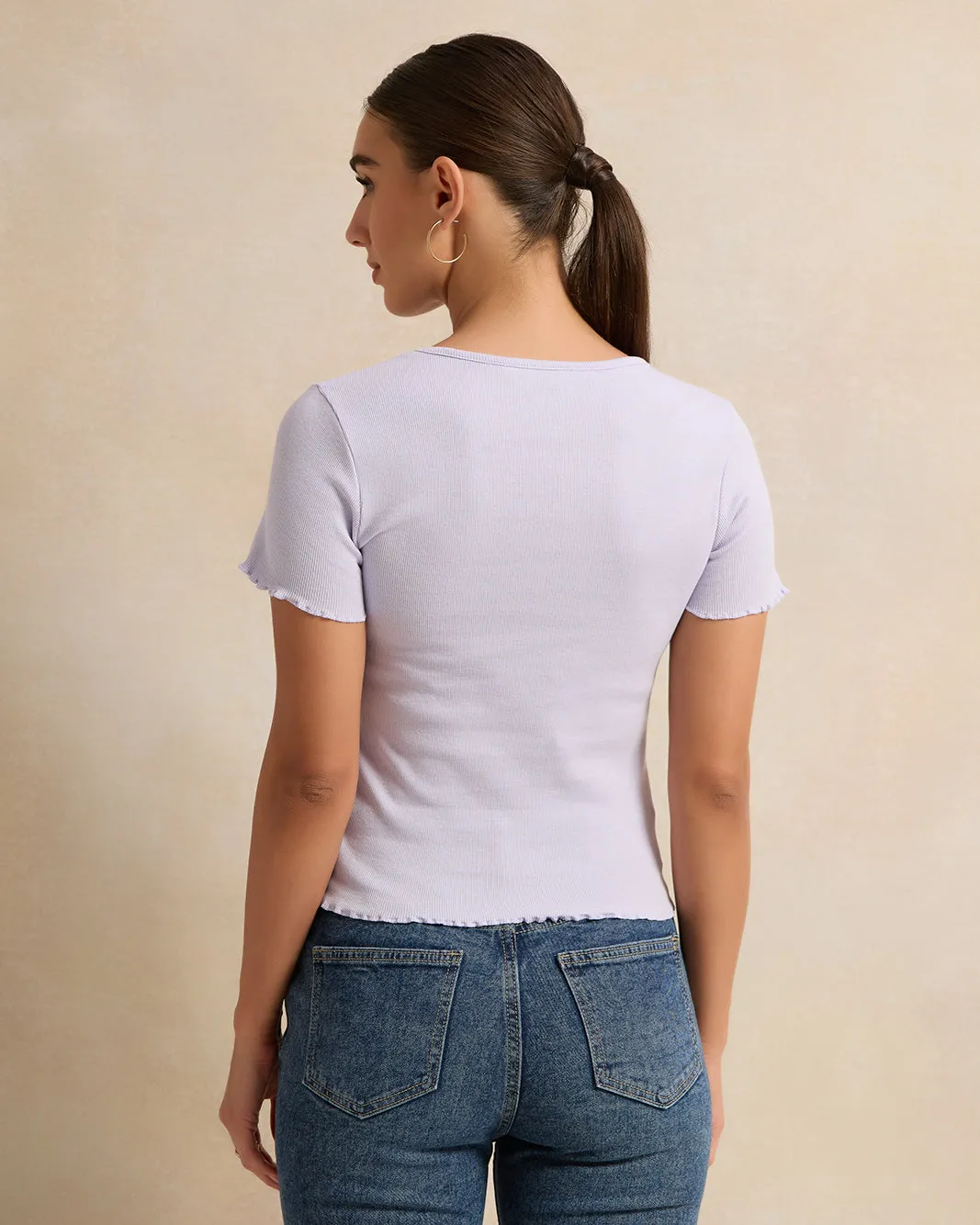 Women Lilac Printed T-Shirt sold by Redtag product image thumbnail 3